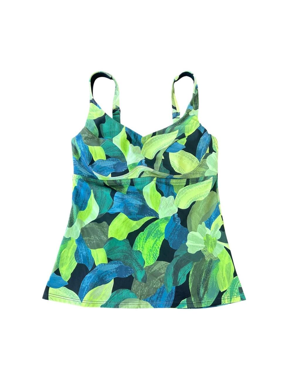 ATHLETA Underwired bra cup 34 B/C tankini swim top tropical print New